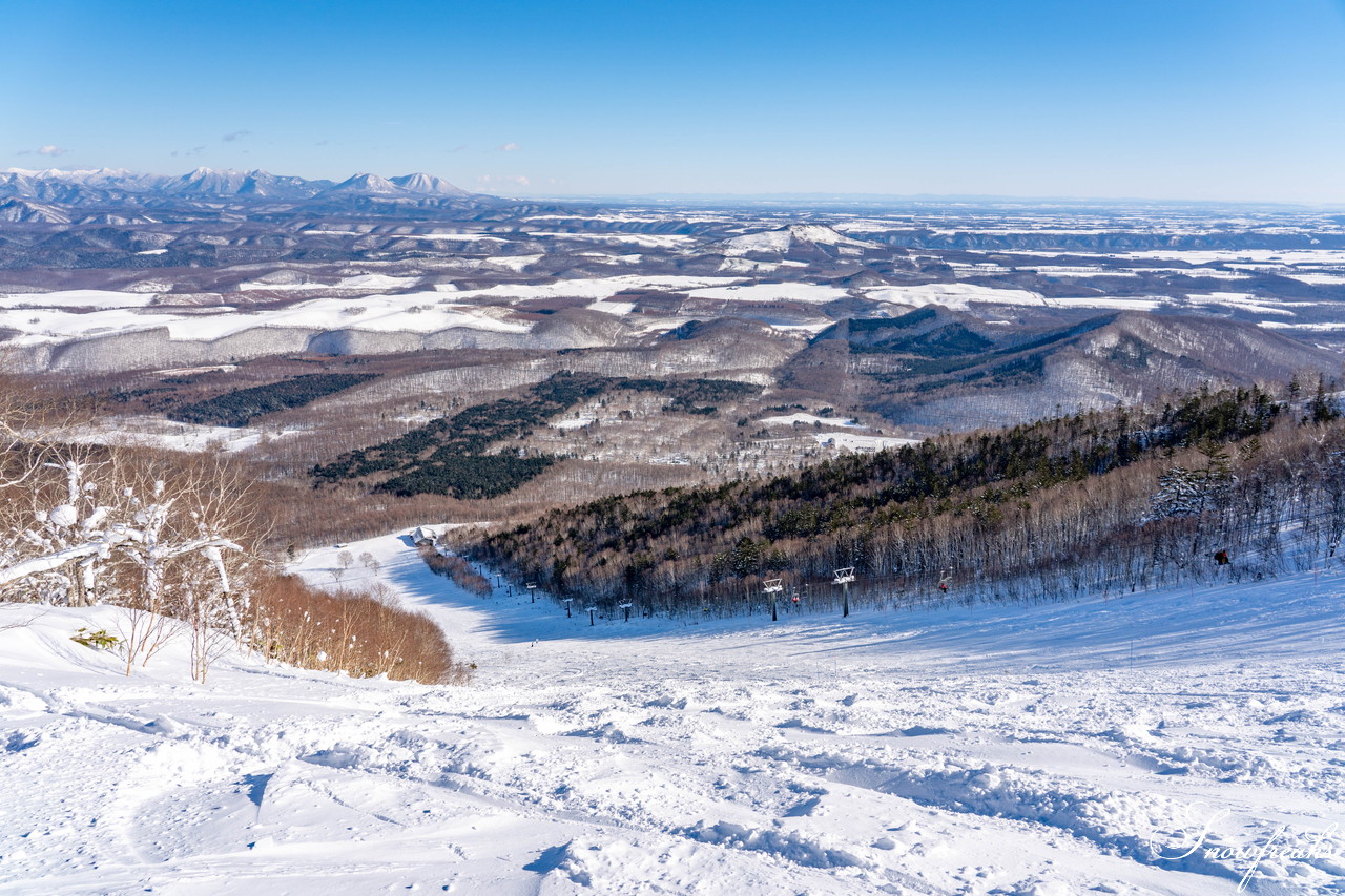 十勝サホロリゾート 快晴の空の下、極上の粉雪クルージングバーンを心ゆくまで味わう１日(*^^*)